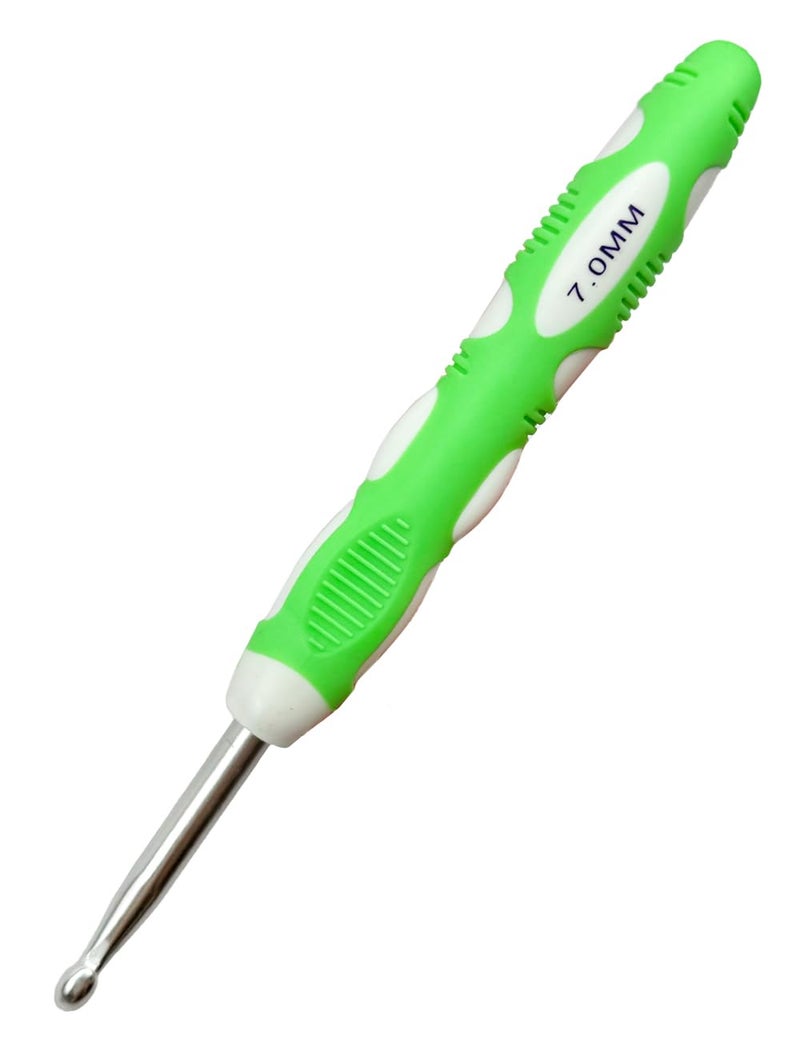 Mdoker 7mm Crochet Hook,Extra Long Crochet Hooks Needles for Arthritic Hands,Ergonomic Grip Soft Handles for Beginners and Experiecced Crochet Lover,Comfortable/Smooth/Ergonomic - Image 1